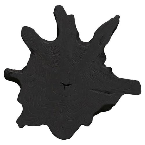 Marcello Rustic Lodge Black Teak Wood Slice Wall Sculpture