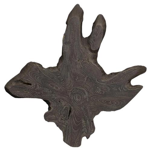 Marcello Rustic Dark Grey Teak Wood Slice Wall Sculpture
