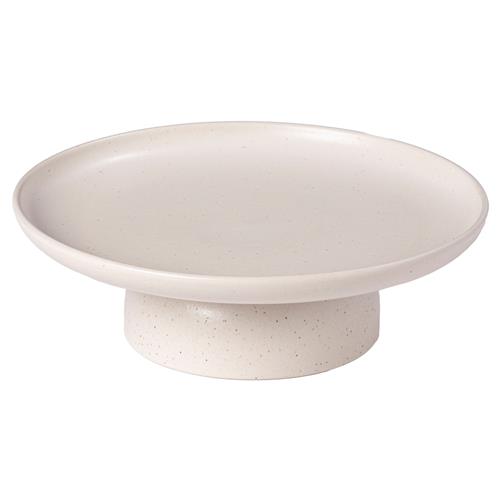 Pacifica Modern Classic Vanilla Stoneware Footed Cake Plate