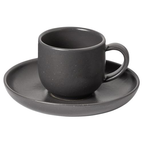 Pacifica Modern Classic Seed Grey Stoneware Coffee Cup and Saucer