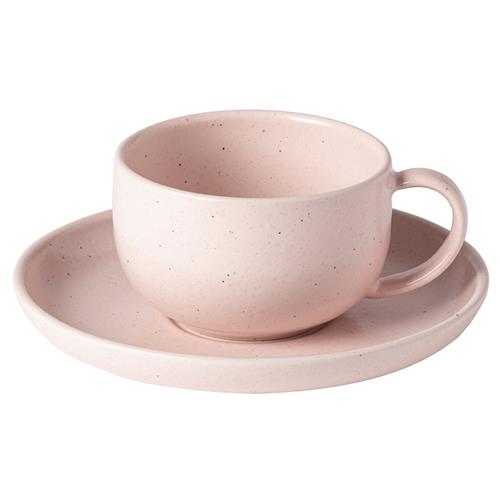 Pacifica Modern Classic Marshmallow Stoneware Tea Cup and Saucer