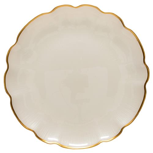 Francesca French Country Gold Rim Colored Glass Charger Plate