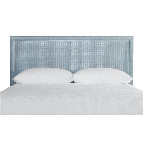 Kalea Coastal Beach Blue Woven Rattan Headboard - Queen