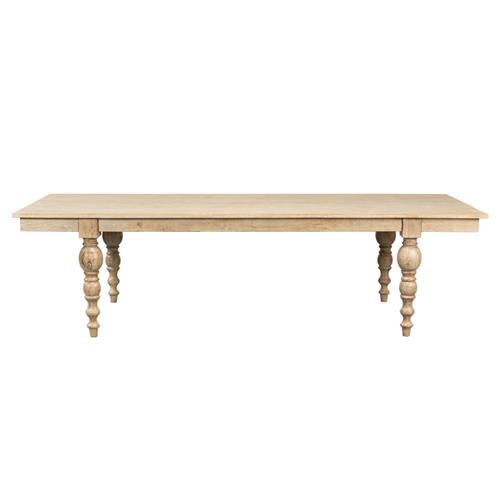 Jared French Country Brown Mango Wood Rectangular Dining Table - 110&quot;W