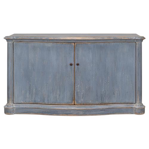 Tolumn French Country Blue Reclaimed Pine Wood Sideboard
