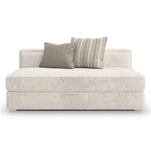 Abrielle Modern Beige Performance Upholstered Armless Loveseat