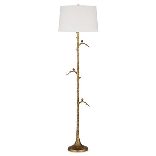 Porto French Country Antique Brass Aluminum Floor Lamp