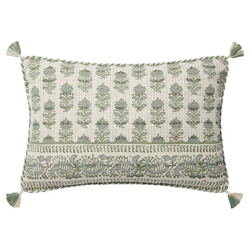 French Country Sage Cotton Down Fill Decorative Lumbar Pillow - 13x21