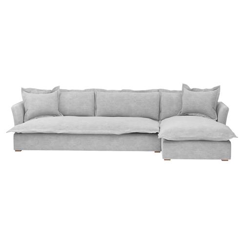 Alanna Modern Portofino Grey 2-Piece Sectional - 133&quot;W