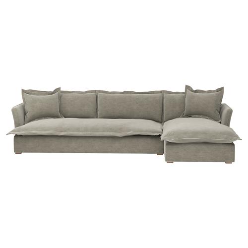 Alanna Modern Portofino Pumice 2-Piece Sectional - 133&quot;W