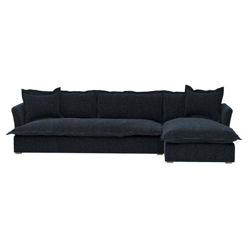 Alanna Modern Ashford Midnight Performance 2-Piece Sectional - 133&quot;W