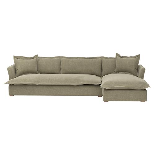 Alanna Modern Classic Braden Oat 2-Piece Sectional - 133&quot;W