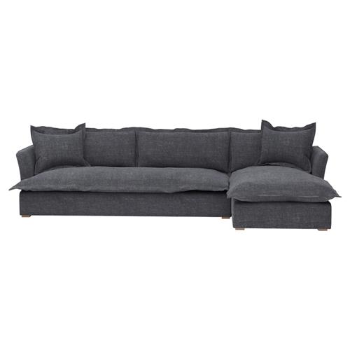 Alanna Modern Classic Braden Navy 2-Piece Sectional - 133&quot;W