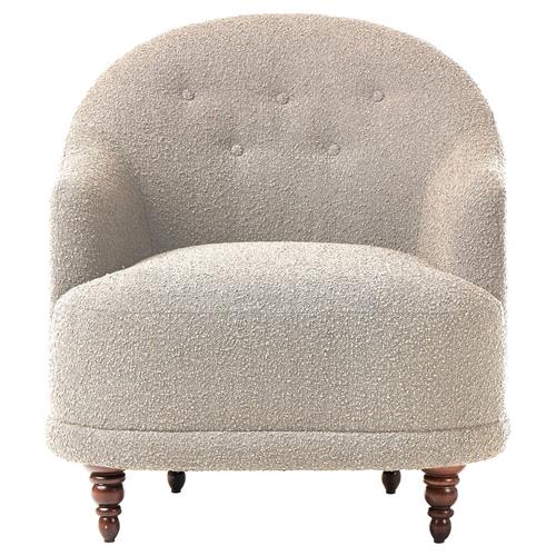 Mariel French Country Beige Performance Tufted Chair