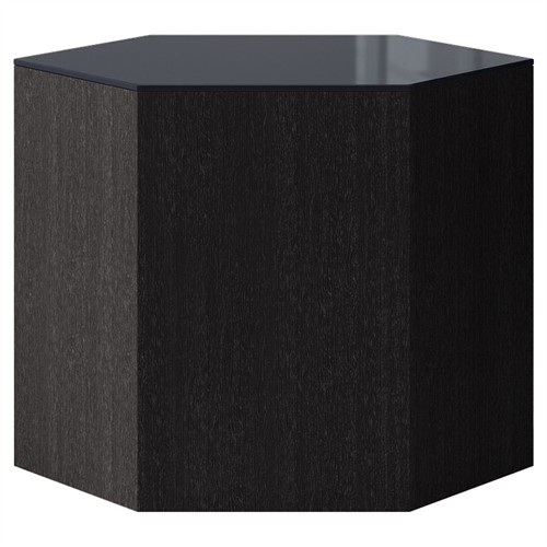 Open Box Modloft Centre Modern Classic Grey Oak Asphalt Glass Top Block Coffee Table - Medium