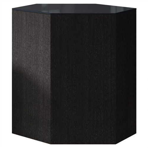 Open Box Modloft Centre Modern Classic Grey Oak Asphalt Glass Top Block Coffee Table - Large