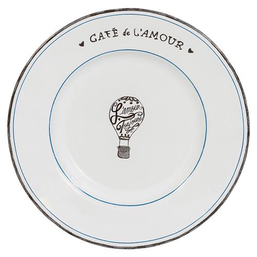 Juliska L&#39;Amour Toujours French Country White Ceramic Dinner Plate