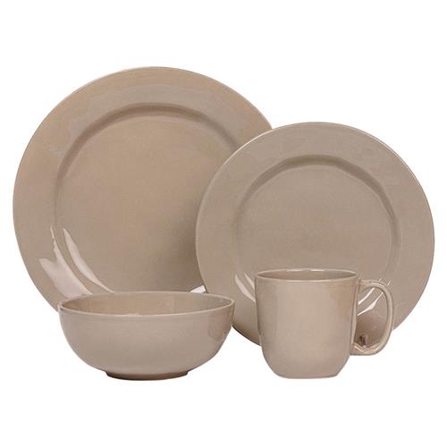 Juliska Puro Modern Classic Taupe Ceramic 4 Piece Place Setting