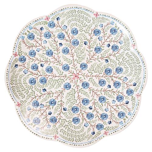 Juliska Villa Seville French Chambray Floral Ceramic Scalloped Salad Plate