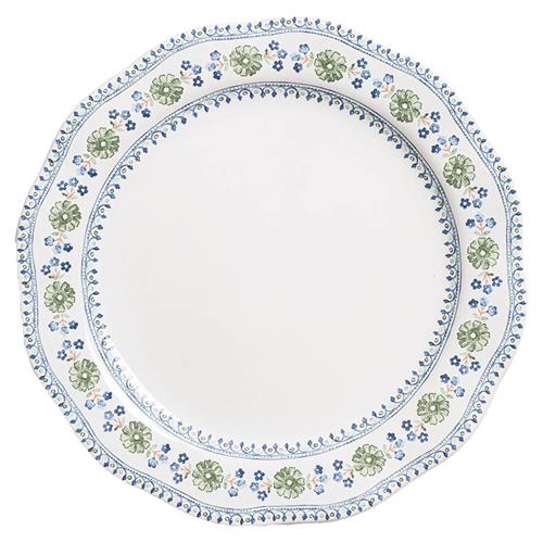 Juliska Villa Seville French Country Chambray Floral Ceramic Dinner Plate