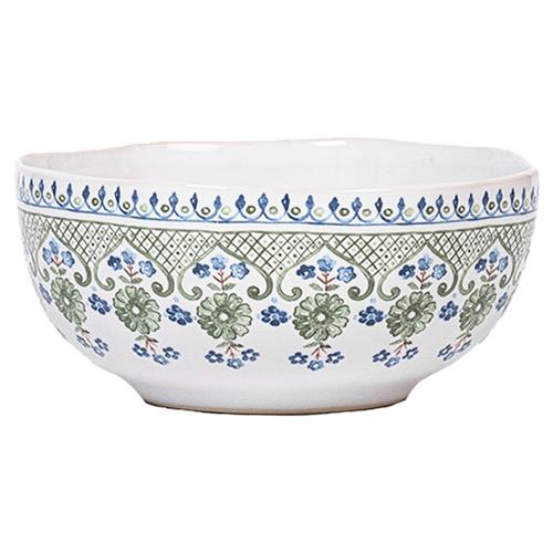 Juliska Villa Seville French Country Chambray Floral Ceramic Cereal Bowl