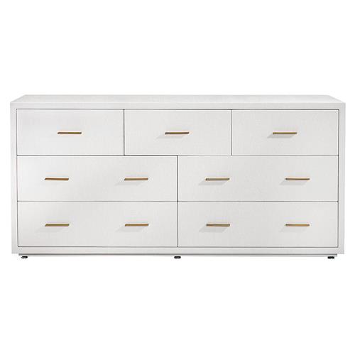 Livia Modern Classic White Faux Linen Dresser