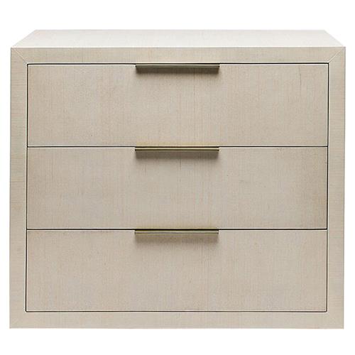 Montaigne Modern Desert Beige Sisal Silver Iron Bachelor Chest