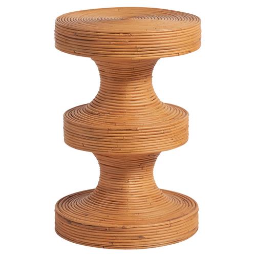 Carter Coastal Beach Natural Pencil Rattan Round Side Table