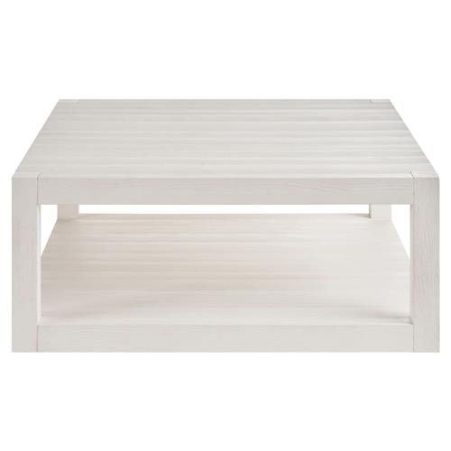 Carter Coastal Beach White Sand Oak 2 Tier Square Coffee Table