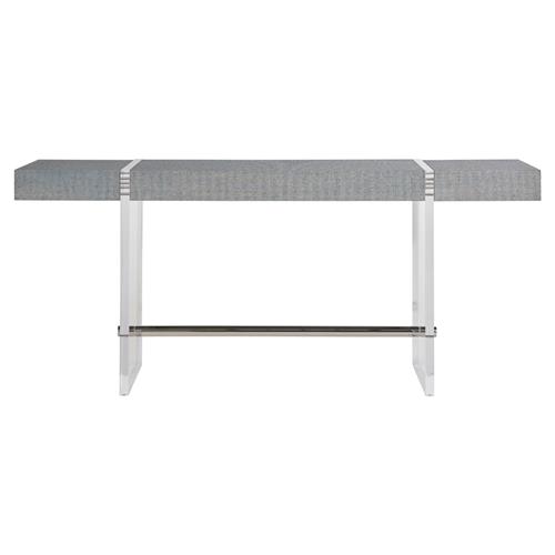 Carter Modern Classic Blue Seagrass Clear Acrylic Rectangular Console Table