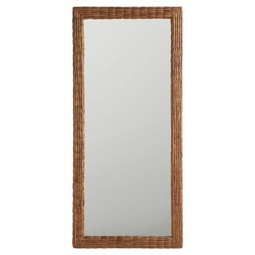 Bennett Coastal Beach Natural Woven Water Hyacinth Rectangular Floor Mirror