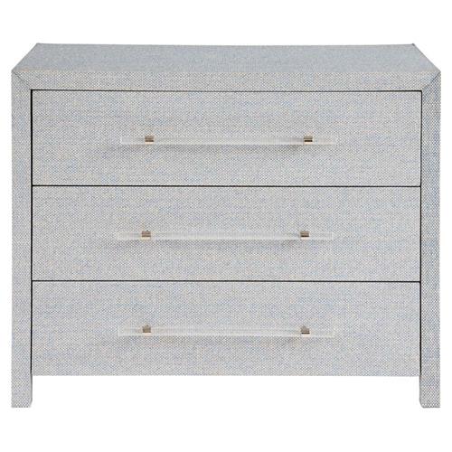 Bennett Coastal Beach Blue Seagrass Wrapped Bachelor Chest