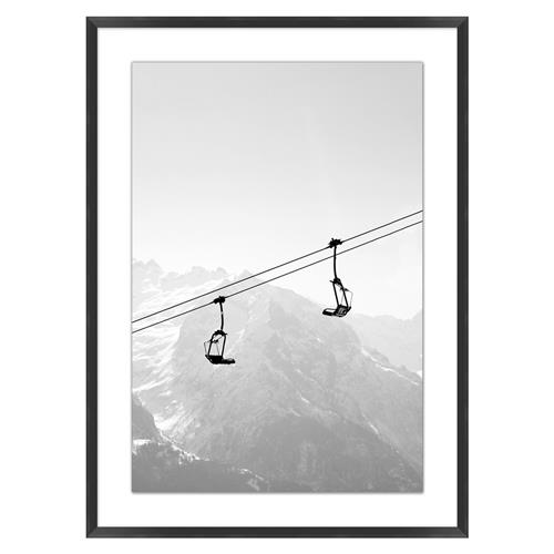 Baltie Modern Classic Grey Ski Black Frame Photograph 2 - 41x30