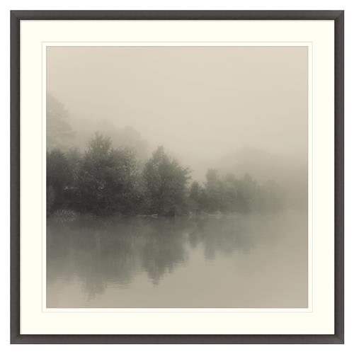 Zahir Modern Classic Grey Misty Seascape Black Frame Painting 1 - 38x38