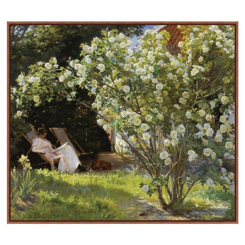 Bellesimo French Country Green Garden Floral Landscape Painting - 28x32