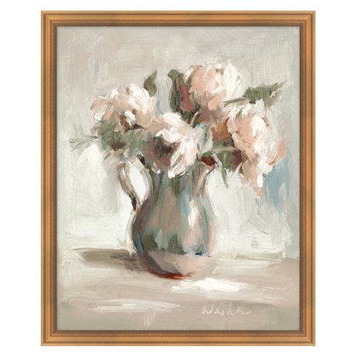 Naiad French Country Grey Floral &amp; Botanical Gold Frame Painting 1 - 28x23