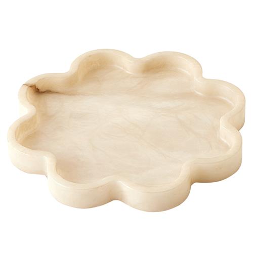 Ronan French Country Cream Alabaster Serving Tray - Small