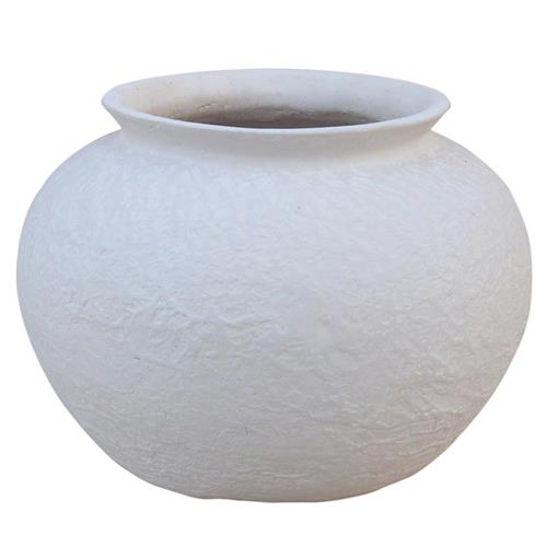Shiloh French Country Natural White Paper Mache Pot