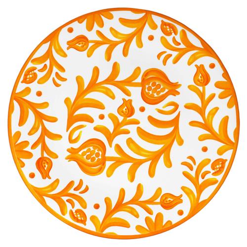 Sicily Global Bazaar Orange Melamine Floral Dinner Plate