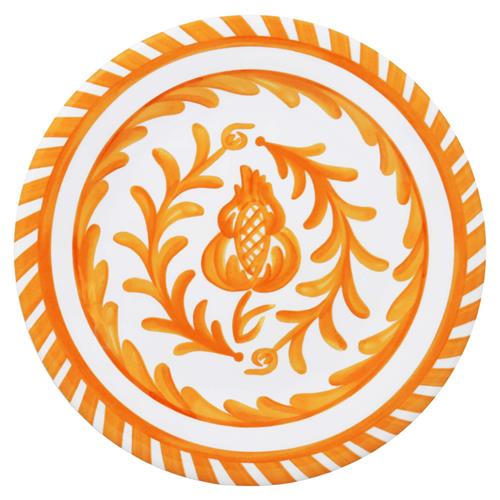 Sicily Global Bazaar Orange Melamine Floral Salad Plate