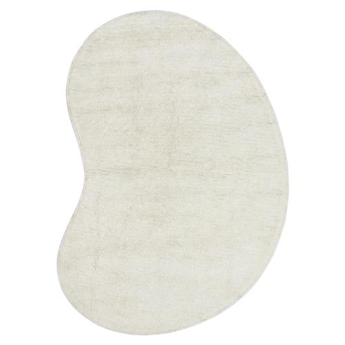 Silhouette Modern Cream Wool Bean Washable Solid Rug - 4&#39;11&quot;x5&#39;11&quot;