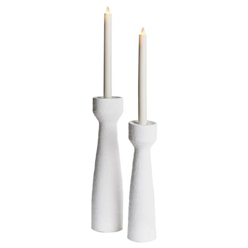Sloane Modern Classic White Terracotta Candle Holder - Set of 2