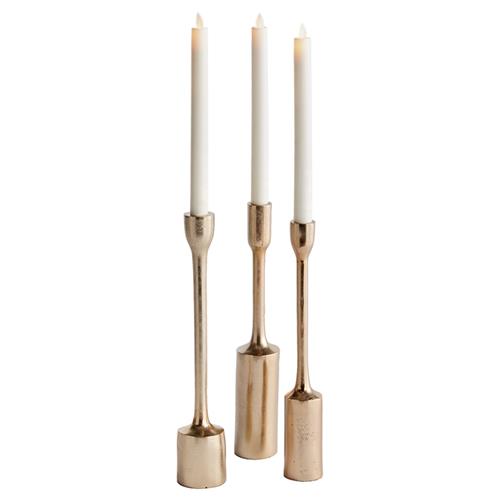 Ingrid Industrial Loft Gold Aluminum Candle Holder - Set of 3