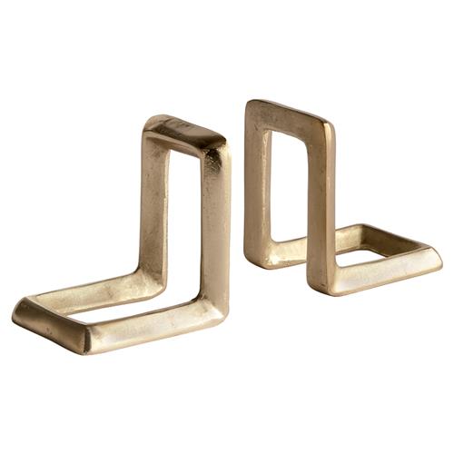Genevieve Hollywood Regency Gold Aluminum Bookends