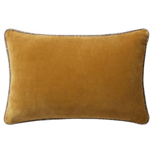 Liza Modern Classic Gold Cotton Down Fill Decorative Lumbar Pillow - 13x21