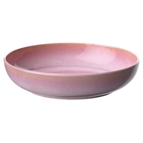 Perlemor Coastal Beach Coral Pink Porcelain Pasta Bowl