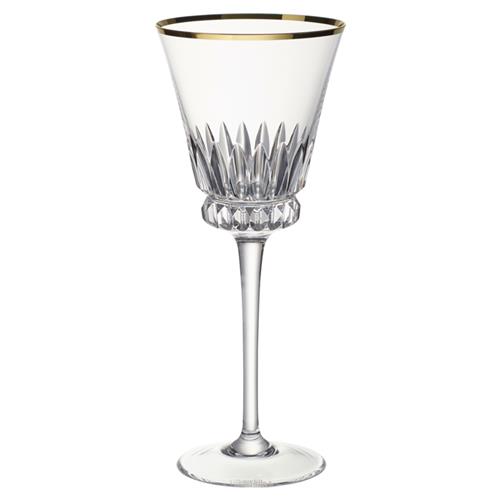 Grand Royal Regency Gold Rim Crystal White Wine Glass - Set of 2