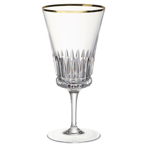 Grand Royal Regency Gold Rim Crystal Glass Goblet - Set of 2