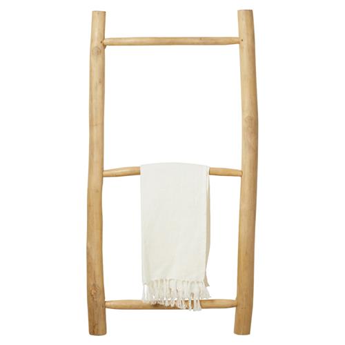 Pigeon and Poodle Provo Coastal Natural Teak Wood Hanging Towel Rack - Small