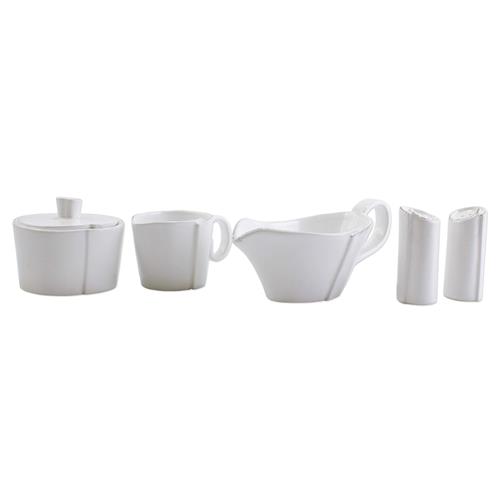 Lastra Modern Classic White Stoneware 4 Piece Kitchen Accessories Set